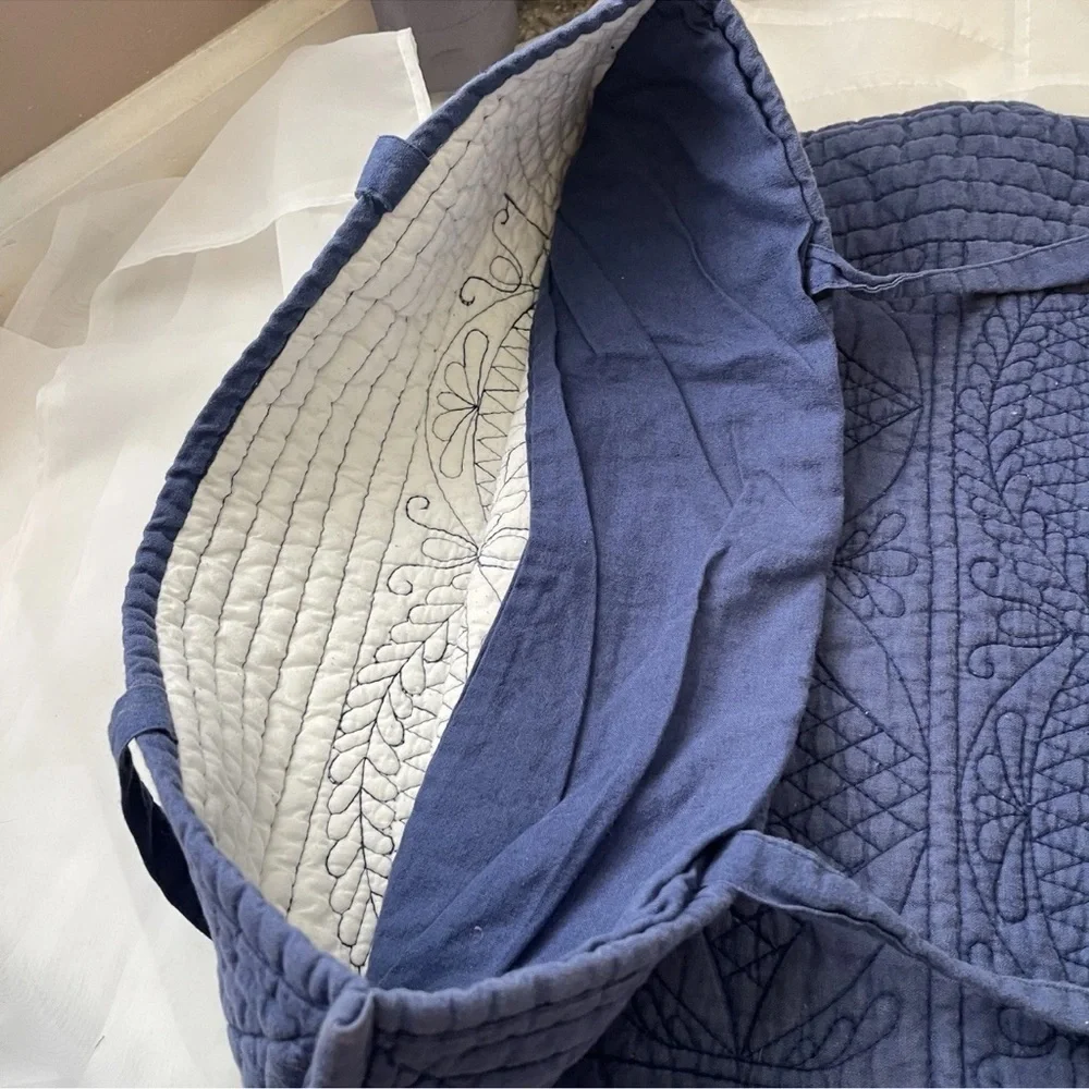 Pottery Barn Quilted Decorative Pillow Sham in Navy Blue